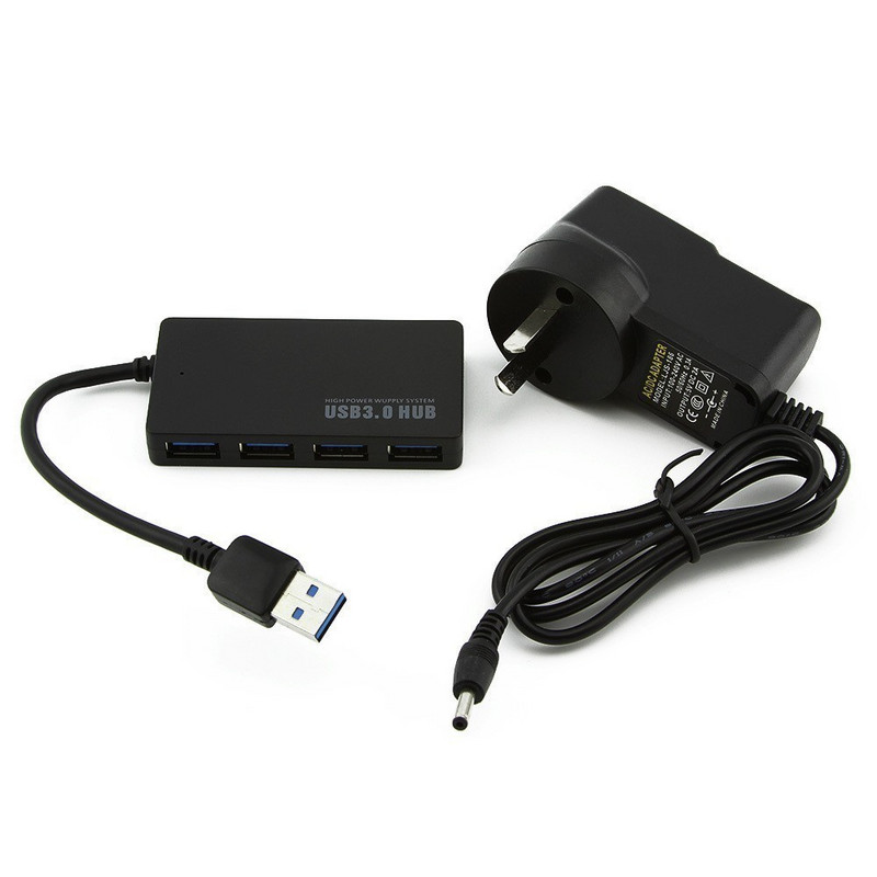 CHYI USB 3.0 Hub Multi In One 4 Θύρες USB3.0 Hab Splitter με εξωτερικό προσαρμογέα ρεύματος Combo Αξεσουάρ υπολογιστή για υπολογιστή Macbook