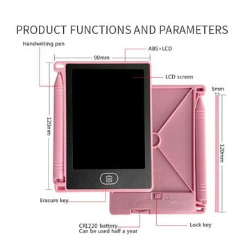 4,4-инчова LCD дъска за писане Електронна дъска за интерактивна игра за рисуване Цифрова цветна дъска за писане Подарък Химикалка за деца и възрастни