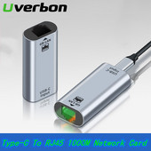 1000M USB C väline võrgukaart ilma juhtmeta Type-C to RJ45 konverteri Etherneti LAN-adapteri USB-jaoturi Windows Android Mac OS jaoks