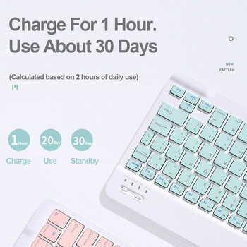 Руска Bluetooth безжична клавиатура за таблет ipad клавиатура и мишка Mini Russian Keyboard Kit за ipad Pro 12 9 Air 4 S6 Lite