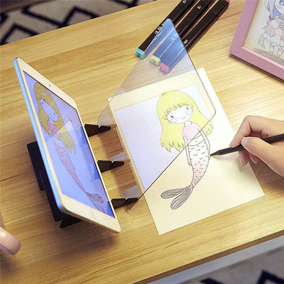 Urmărire Proiecție Tablou de desen optic Schiță Oglindă Față de copiere Tabel de reflecție Lumină Tablou de imagine cu suport pentru telefon mobil