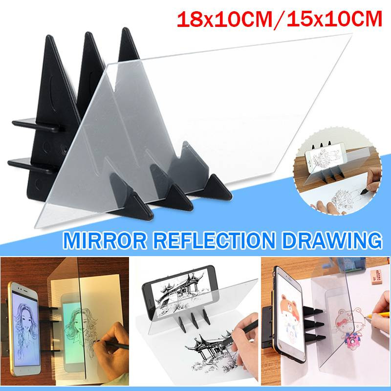 Izsekošanas projekcijas optiskais rasēšanas dēlis Skice pret spoguli vērsts uz kopēšanas tabulu atstarojošs gaismas attēla dēlis ar mobilā tālruņa kronšteinu