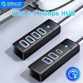 ORICO 4 portos USB elosztó USB 3.0 5 Gbps nagy sebességű multi USB A Splitter USB adapter PC-hez Macbook Pro Tartozékok ABS