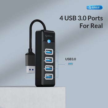 ORICO 4 порта Usb Hub USB 3.0 5Gbps High Speed Multi USB A Splitter Usb Adapter за PC Macbook Pro Аксесоари ABS