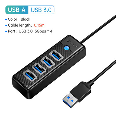 ORICO 4 portos USB elosztó USB 3.0 5 Gbps nagy sebességű multi USB A Splitter USB adapter PC-hez Macbook Pro Tartozékok ABS