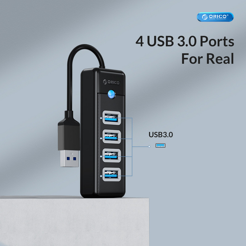 ORICO 4 portos USB elosztó USB 3.0 5 Gbps nagy sebességű multi USB A Splitter USB adapter PC-hez Macbook Pro Tartozékok ABS