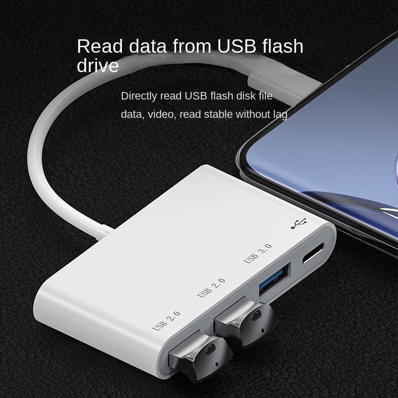 4in1 USB3.0 C šakotuvas 4 prievadų USB 3.0 USB 2.0 Type-c plėstuvas USB kelių skirstytuvų adapteris OTG asmeniniam kompiuteriui