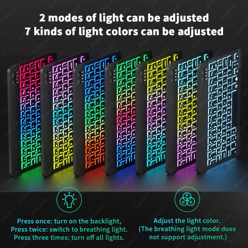 Za iPad Tipkovnica s pozadinskim osvjetljenjem Bežična tipkovnica Bluetooth-kompatibilna Za Samsung Xiaomi Huawei Apple Phone Laptop Tablet Tipkovnica