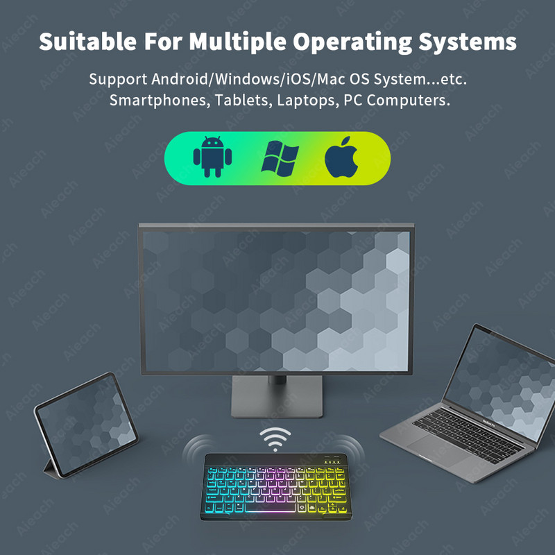 Za iPad Tipkovnica s pozadinskim osvjetljenjem Bežična tipkovnica Bluetooth-kompatibilna Za Samsung Xiaomi Huawei Apple Phone Laptop Tablet Tipkovnica