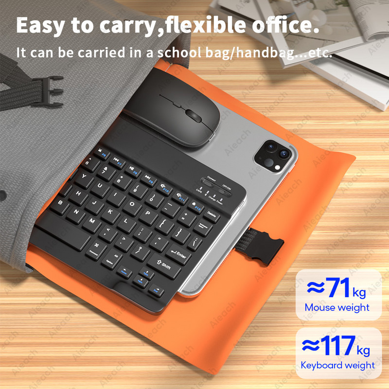AIEACH Bluetooth Tablet billentyűzet iPadhez Lenovo Xiaomi Samsung vezeték nélküli billentyűzetek egér iOS Android Windows Phone billentyűzethez