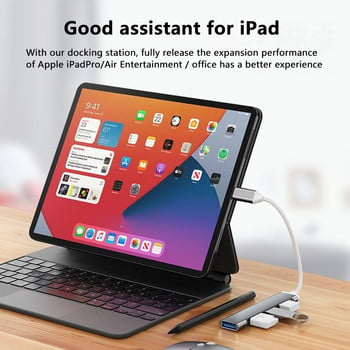 4 θύρες USB Type C 3.0 Docking Station για iPad PC Αξεσουάρ Υπολογιστή Θύρες Multiport HUB High Speed Splitter 3.0/2.0