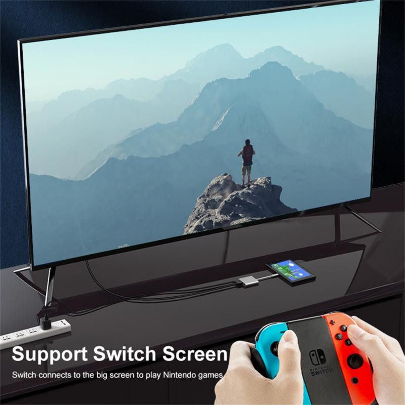 USB sadalītājs USB C uz HDMI saderīgs sadalītājs 4k HD tipa c centrmezgls viedais adapteris 3 vienā Pd ātras uzlādes USB 3.0 adaptera adapteris