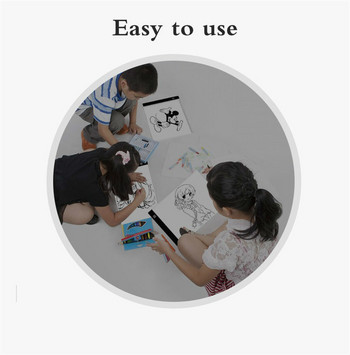 Нова копирна дъска с размер A4 3 нива с възможност за димиране Детски таблет за скициране Практична дъска за рисуване LED светлинна подложка за инструмент за играчка с диамантено рисуване