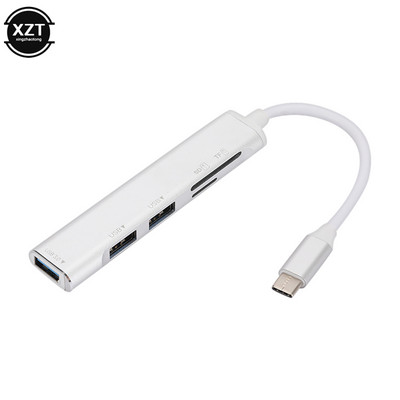 Többfunkciós USB 3.0 Type-c Splitter 5 az 1-ben bővítő dokkoló állomás USB3.0 hub USB 2.0 HUB TF/SD kártyaolvasóval