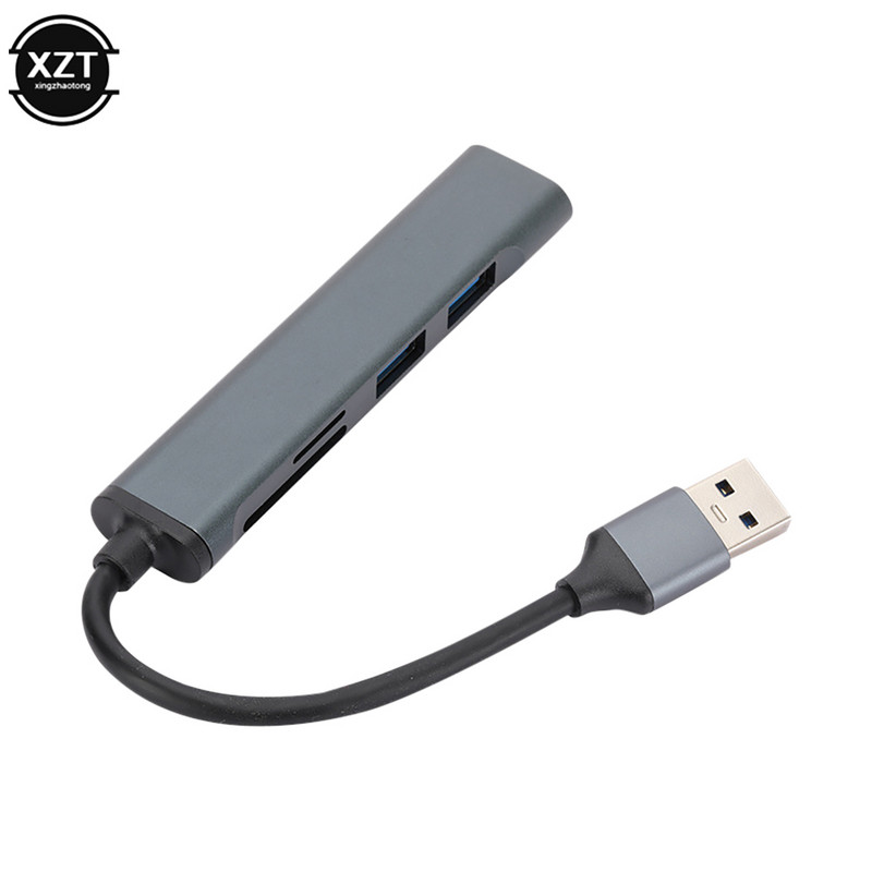 Többfunkciós USB 3.0 Type-c Splitter 5 az 1-ben bővítő dokkoló állomás USB3.0 hub USB 2.0 HUB TF/SD kártyaolvasóval