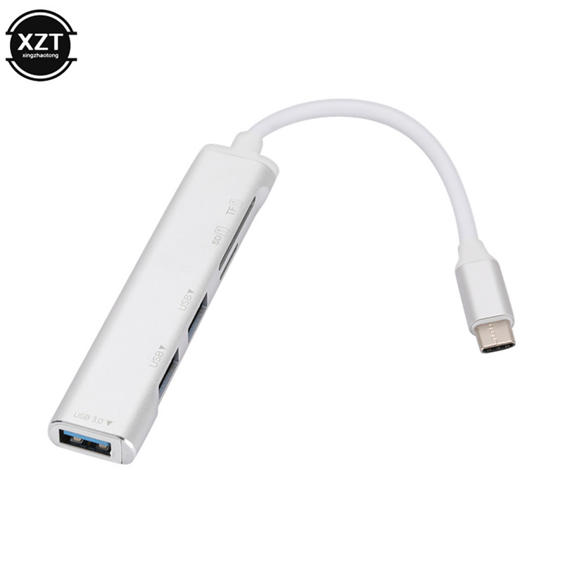 Többfunkciós USB 3.0 Type-c Splitter 5 az 1-ben bővítő dokkoló állomás USB3.0 hub USB 2.0 HUB TF/SD kártyaolvasóval