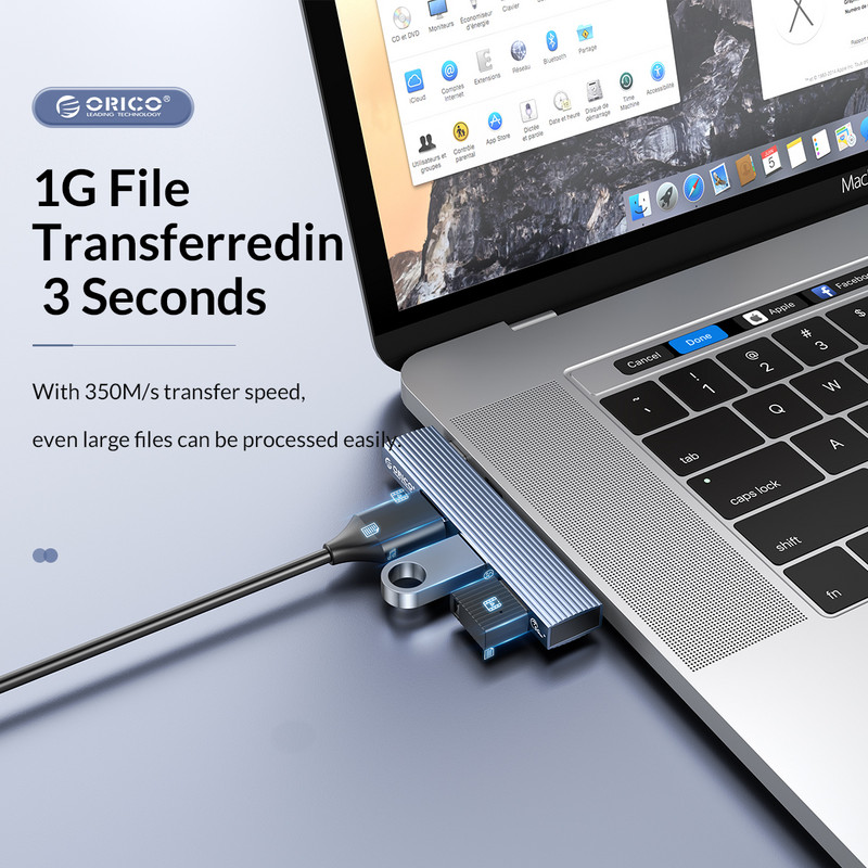 ORICO Outdoor Type C USB HUB 3.0 Adapter High Speed Splitter 3 Port USB 2.0 for HUAWEI Computer PC klēpjdatoru Mac piederumi