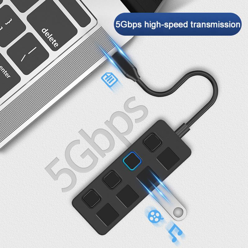 RYRA 4 porturi 5Gbps HUB de mare viteză USB 3.0 Splitter tip C Adaptor OTG pentru Macbook Pro PC Laptop Usb Hub Accesorii pentru computer