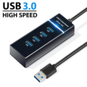 4 θύρες USB 2.0 3.0 HUB Splitter Επέκταση υψηλής ταχύτητας για επιτραπέζιο υπολογιστή Προσαρμογέας φορητού υπολογιστή για φορτιστή πληκτρολογίου U Disk