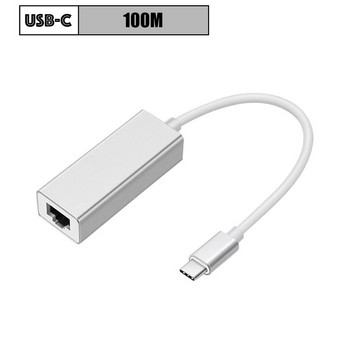 100/1000Mbps Εξωτερικός προσαρμογέας Ethernet USB C Κάρτα δικτύου Τύπος C σε RJ45 LAN Ενσύρματο καλώδιο Internet για υπολογιστή MacBook Windows 7 8 10