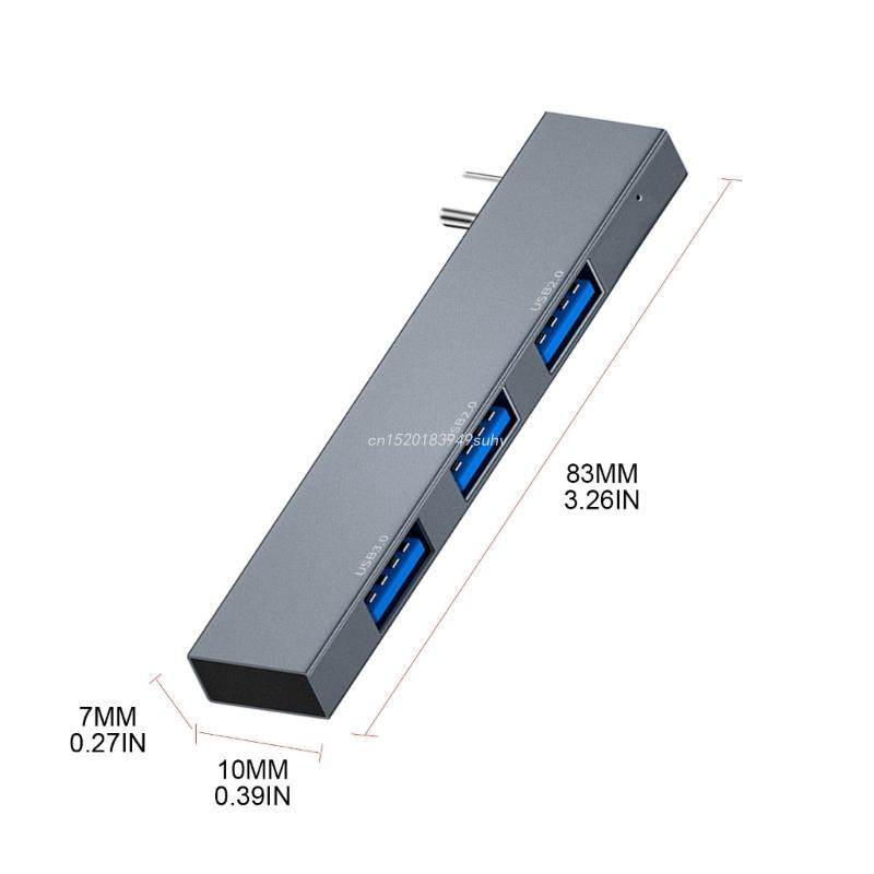 3-Port USB Hub 3.0 2.0 USB/Type C Splitter Prijenosno računalo Dodaci za prijenosna računala Aluminijska legura Multi Extender Gadget