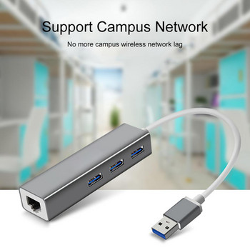 Ключ от алуминиева сплав Rj45 3 USB порта 5gbps Тип C Разширител 1080p@60hz Usb Тип C към Ethernet адаптер Хъб за данни Usb-c Хъб