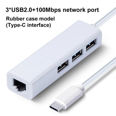 Alumíniumötvözet Rj45 dongle 3 USB port 5gbps C típusú bővítő 1080p@60hz C típusú USB - Ethernet adapter Data Hub Usb-c hub