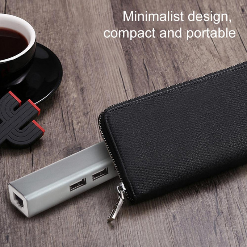 Alumíniumötvözet Rj45 dongle 3 USB port 5gbps C típusú bővítő 1080p@60hz C típusú USB - Ethernet adapter Data Hub Usb-c hub