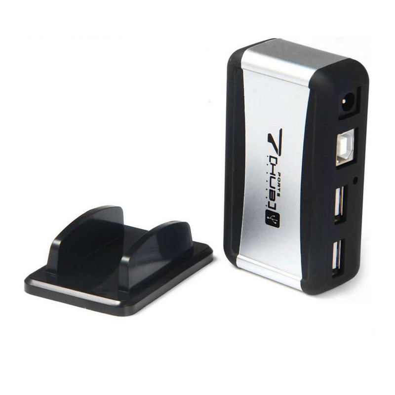 „Eu Plug“ išorinis šakotuvas 7 USB 2.0 prievadai su kelių lizdų maitinimo šaltinio lizdu nešiojamajam kompiuteriui „Mac“