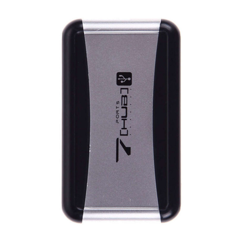 „Eu Plug“ išorinis šakotuvas 7 USB 2.0 prievadai su kelių lizdų maitinimo šaltinio lizdu nešiojamajam kompiuteriui „Mac“