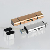 SD kortelių skaitytuvas USB C kortelių skaitytuvas 3 viename USB 3.0 TF/Mirco SD išmanusis atminties kortelių skaitytuvas C tipo OTG Flash Drive kortelių skaitytuvo adapteris