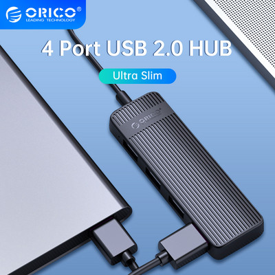ORICO 4 Θύρες USB 2.0 HUB Ultra Slim Super Speed Data HUB ABS Mini USB Splitter Αξεσουάρ υπολογιστή για φορητό υπολογιστή υπολογιστή