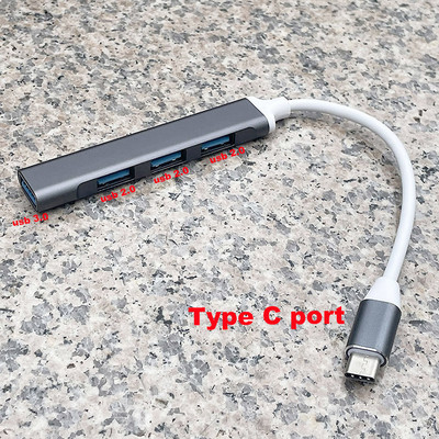 Mini USB Hub Extensions 4 Port USB 3.0 Hub 2.0 Hub USB Adapter Station Ultra Slim Prijenosni Data Hub USB Splitter Aluminij