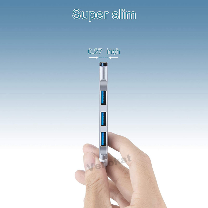 Mini USB Hub Extensions 4 Port USB 3.0 Hub 2.0 Hub USB Adapter Station Ultra Slim Prijenosni Data Hub USB Splitter Aluminij