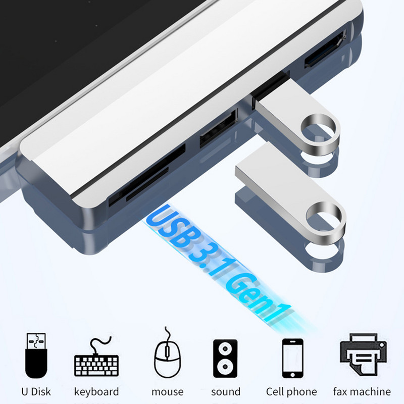 Surface Pro 6 Pro 5 Pro 4 hub dokkolóhoz 4K HDMI-kompatibilis USB 3.0 TF bővítőhellyel