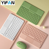 Καθολικό ασύρματο πληκτρολόγιο για tablet, πληκτρολόγιο Bluetooth με στρογγυλό πληκτρολόγιο Υποστήριξη επιφάνειας αφής Android Windows iOS