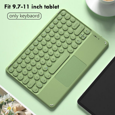Καθολικό ασύρματο πληκτρολόγιο για tablet, πληκτρολόγιο Bluetooth με στρογγυλό πληκτρολόγιο Υποστήριξη επιφάνειας αφής Android Windows iOS