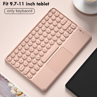 Καθολικό ασύρματο πληκτρολόγιο για tablet, πληκτρολόγιο Bluetooth με στρογγυλό πληκτρολόγιο Υποστήριξη επιφάνειας αφής Android Windows iOS