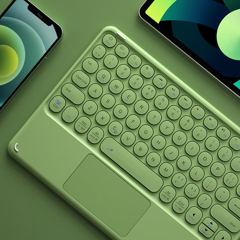 Καθολικό ασύρματο πληκτρολόγιο για tablet, πληκτρολόγιο Bluetooth με στρογγυλό πληκτρολόγιο Υποστήριξη επιφάνειας αφής Android Windows iOS