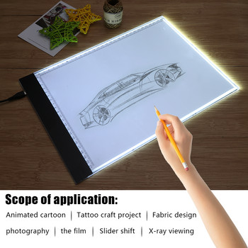 Нов тънък A4 LED цифров графичен таблет Art Stencil Board Board Copy Board Light Box Tracing Writing Portable Electronic Tablet