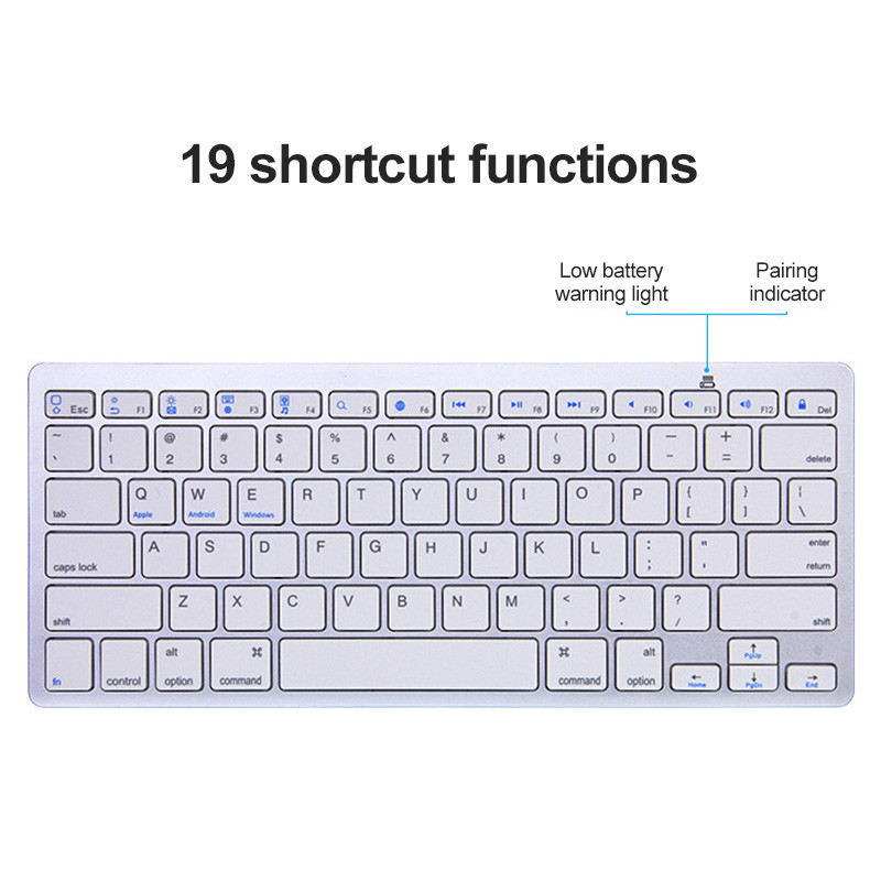 Tastatură universală compatibilă cu Bluetooth RYRA Tastatură fără fir pentru tabletă IOS Android Windows IPad Phone Tablet