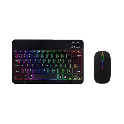 10 hüvelykes billentyűzet táblagéphez Android iOS Windows vezeték nélküli egér billentyűzet Bluetooth-kompatibilis RGB háttérvilágítású billentyűzet iPad telefonhoz