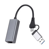 USB C į RJ45 šakotuvo eterneto adapteris aliuminio lydinys USB C į Ethernet RJ45 Lan šakotuvo adapterio palaikymas 10/100/1000 Mbps tinklo prieiga