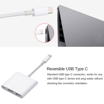 3 σε 1 Τύπος C σε USB 3.0 Καλώδιο προσαρμογέα φόρτισης συμβατό με HDMI USB-C 3.1 Hub για Macbook Air Pro Huawei Mate10 Samsung S8/9/10