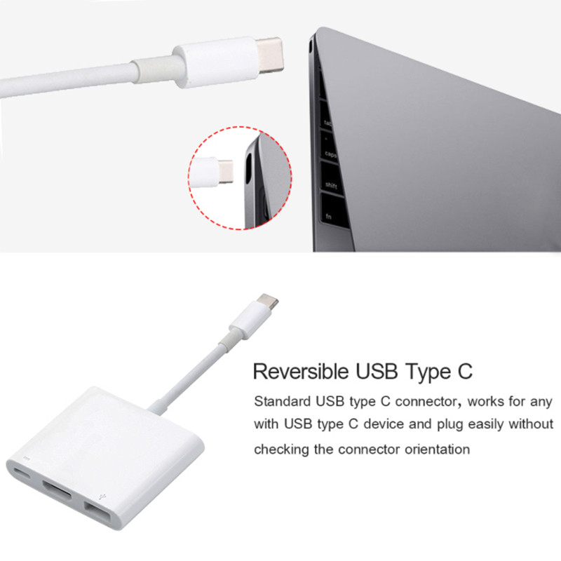 3 u 1 tip C na USB 3.0 HDMI-kompatibilan adapterski kabel za punjenje USB-C 3.1 Hub za Macbook Air Pro Huawei Mate10 Samsung S8/9/10