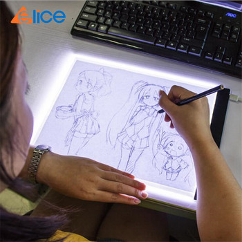 Elice A4 LED осветителна подложка за диамантена живопис, USB захранвана осветителна дъска Цифров графичен таблет за подложка за рисуване Дъска за рисуване на изкуство