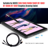 BOSTO 2-u-1 kabel za BOSTO 13HD/16HD/16HDK/16HDT/BT-16HD/BT-16HDK/BT-16HDT grafički tablet monitor za crtanje