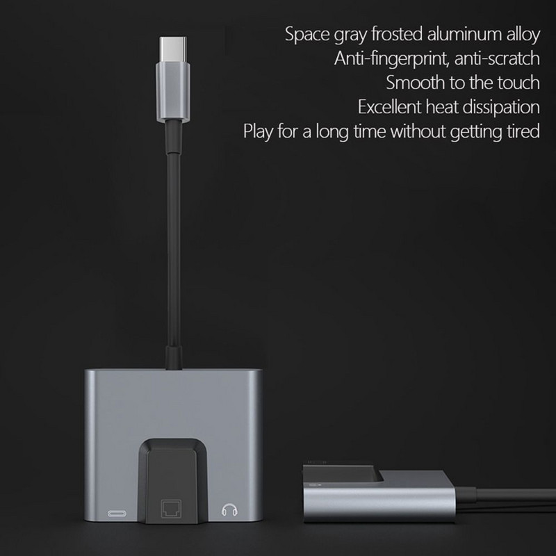 Mobilni telefon Laptop Hub velike brzine PD Brzo punjenje USB C do 3,5 mm Audio Type-C do Ethernet LAN mrežnog adaptera