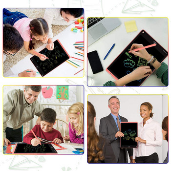 12-инчов LCD дъска за писане Електронен цифров таблет за рисуване Doodle Цветна подложка за почерк за деца Ултратънка дъска с писалка