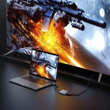 Προσαρμογέας διανομέα 8K 60Hz DP 3 σε 1 USB C σε θύρα οθόνης 4K@120 Τύπος C PD 100W Charge Extender Θύρα οθόνης HUB για MacBook Air Pro